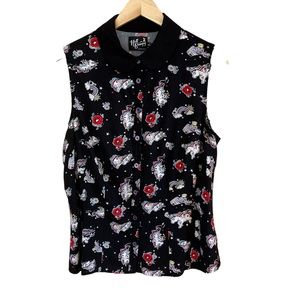 Hell Bunny Unicorn and Magic Shirt with Cut-off sleeves Size M